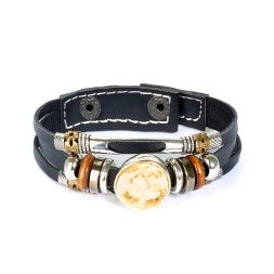 Браслет &quot;Трио&quot; из Янтаря на кожаном ремешке (в ассортименте)