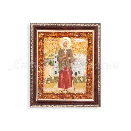 Икона св. Ксения Петербургская, янтарь купить в Новосибирске