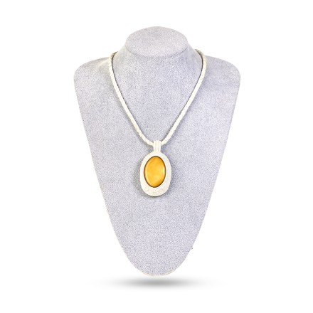 Колье &quot;Шик&quot; из Янтаря и натуральной кожи купить