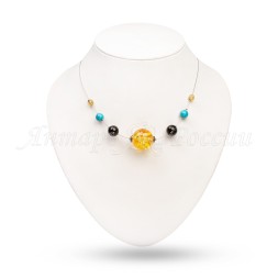 Колье &quot;Акцент&quot; из Янтаря и бирюзы