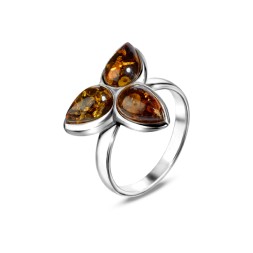 Кольцо из Янтаря Посеребрение