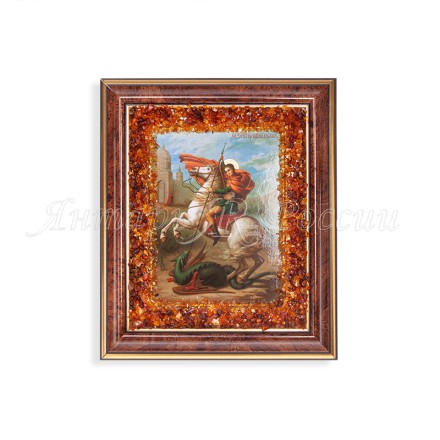 Икона из Янтаря св. Г.Победоносец купить в Новосибирске