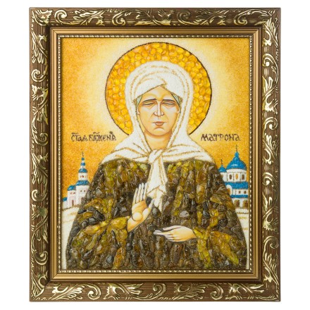 Икона-картина &quot;св. Матрона&quot; из Янтаря купить