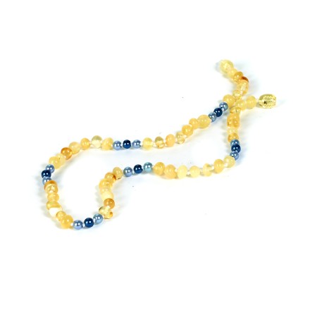 Бусы детские &quot;Мятый шар&quot; из Янтаря с перламутром купить