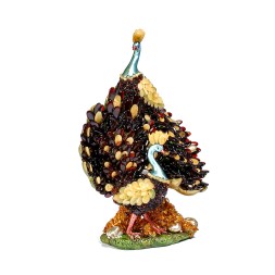 Павлины на подставке Янтарь/полистоун