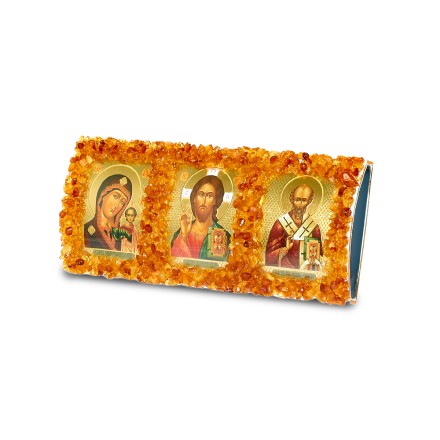 Автомобильная икона &quot;Триптих&quot; с Янтарем купить