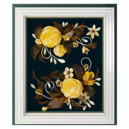 Панно &quot;Бархат7&quot; из Янтаря и черного бархата купить