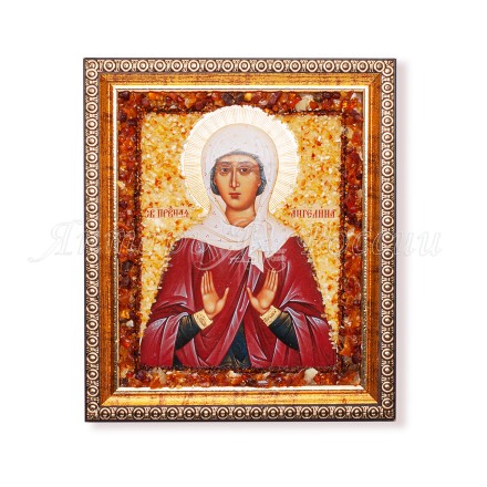 Икона из Янтаря св.Ангелина купить в Новосибирске