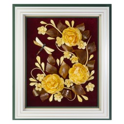 Панно &quot;Бархат9&quot; из Янтаря и винного бархата