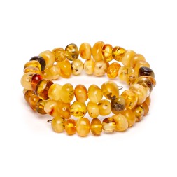 Браслет &quot;Мятый шар&quot; из Янтаря на струне