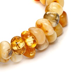 Браслет &quot;Мятый шар&quot; из Янтаря на струне