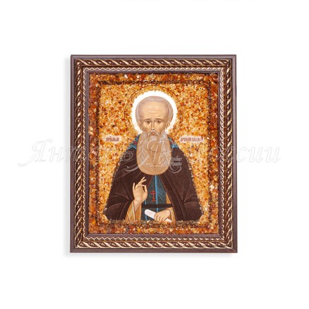 Икона из Янтаря св.Арсений купить в Новосибирске