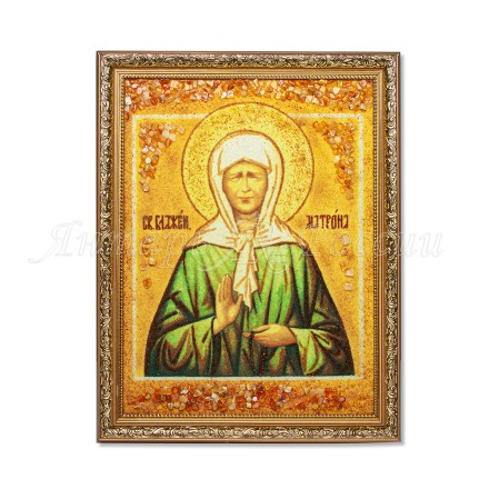 Картина-Икона св.Матрона, янтарь купить в Новосибирске