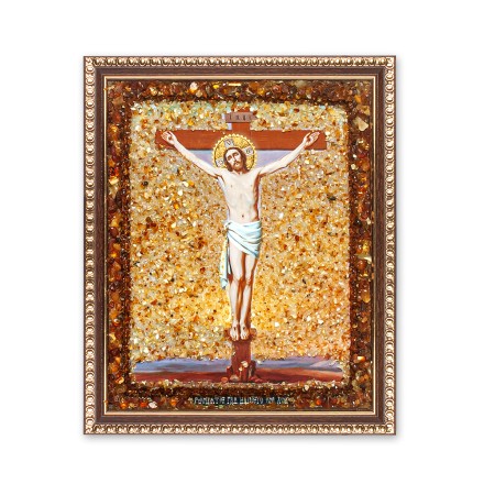 Икона из янтаря Распятие Господне купить в Новосибирске