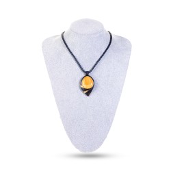 Колье &quot;Дуэт&quot; из Янтаря и нат кожи