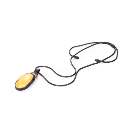 Колье &quot;Дуэт&quot; из Янтаря и нат кожи купить