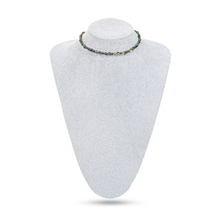 Бусы детские &quot;Мятый шар&quot; из Янтаря с малахитом купить